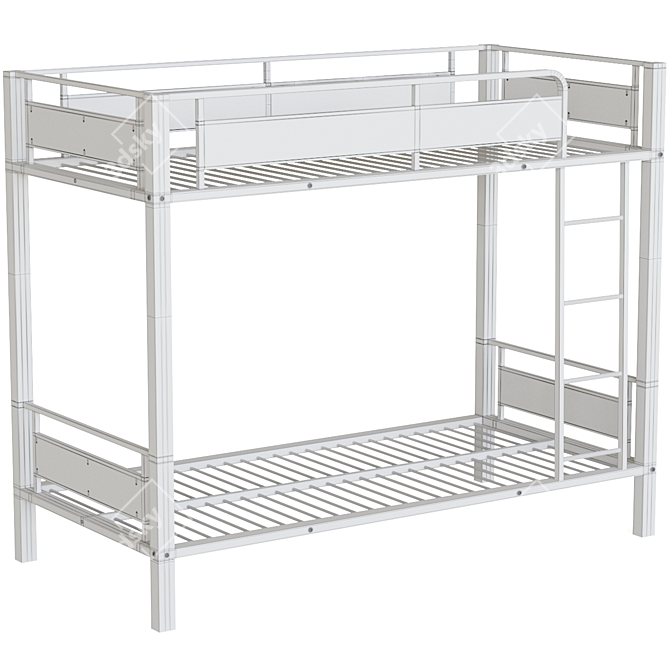Hiba 2-Tiered Bed with Bases 3D model image 5