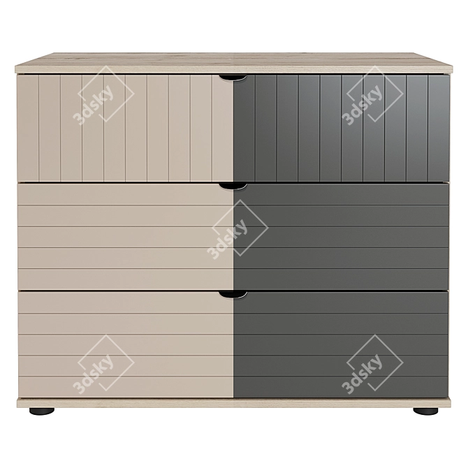 Mont Blanc-3 Chest of Drawers: Elegant Storage Solution 3D model image 3