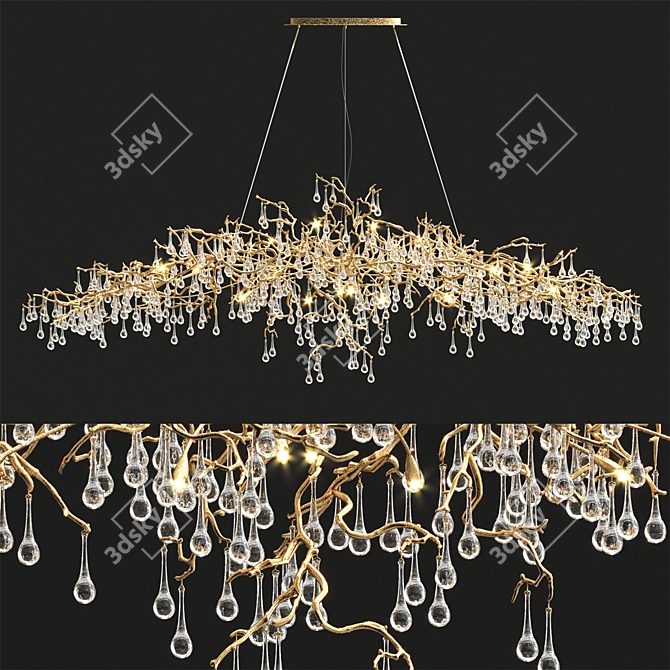 Elegant Bronze Bijout Chandelier 3D model image 1