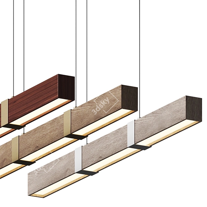 Modern Linear LED Suspension Light 3D model image 3