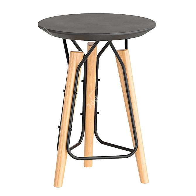 Sleek UFO Stool 3D model image 4