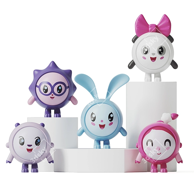 Adorable BabyRiki Playset 3D model image 1