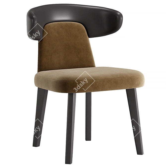 Modern Dining Chair with 3D Max Rendering 3D model image 2