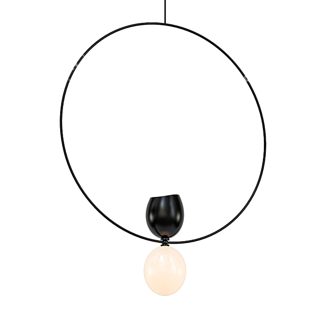 Elegant O Pendant Necklace 3D model image 1