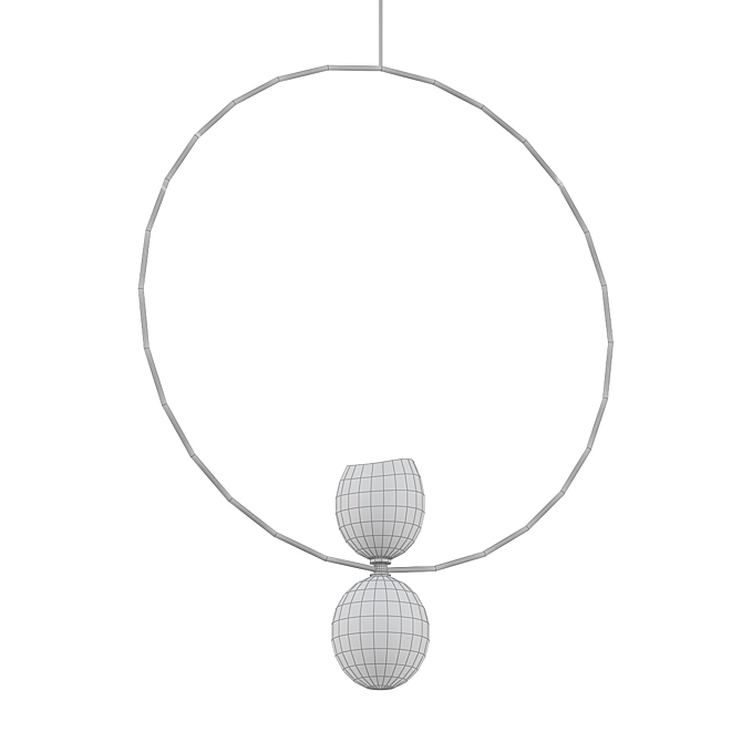 Elegant O Pendant Necklace 3D model image 2
