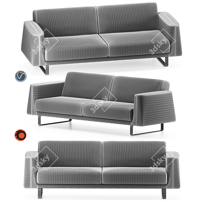 Avana_301 Sofa: Italian Quality by Quadrifoglio Group 3D model image 2