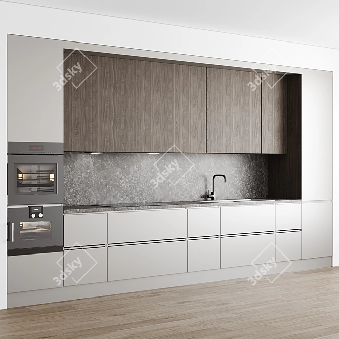 Modern Miele & Gaggenau Kitchen 3D model image 1