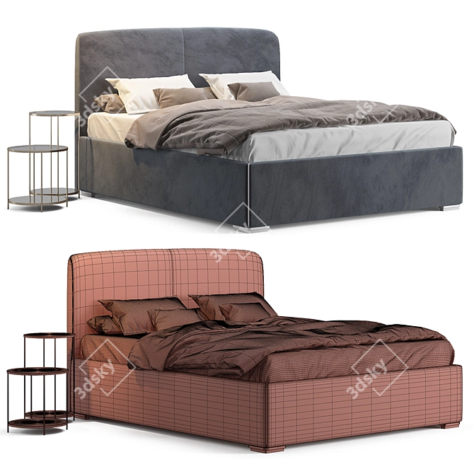 BoConcept Houston Bed - Stylish and Functional 3D model image 3