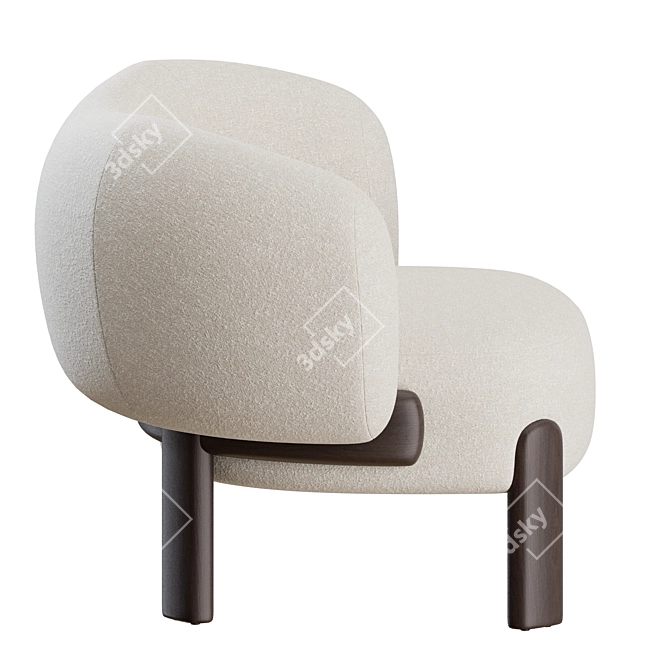 Elegant Moon Slipper Chair by Philippe Hurel 3D model image 7