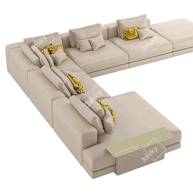 Versace V21 Signature Sectional Sofa 3D model image 4