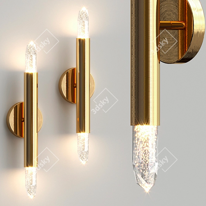 Elegant Crystal Wall Sconce 3D model image 2