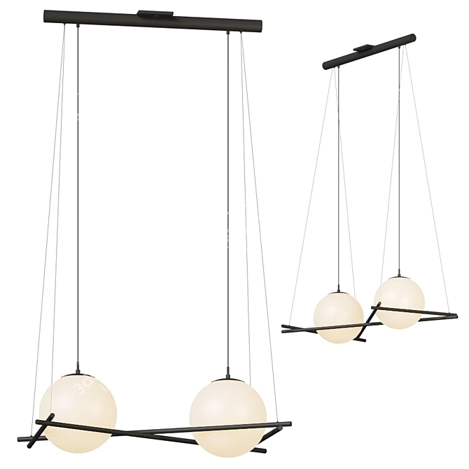Giana Opal Glass Linear Suspension 3D model image 1