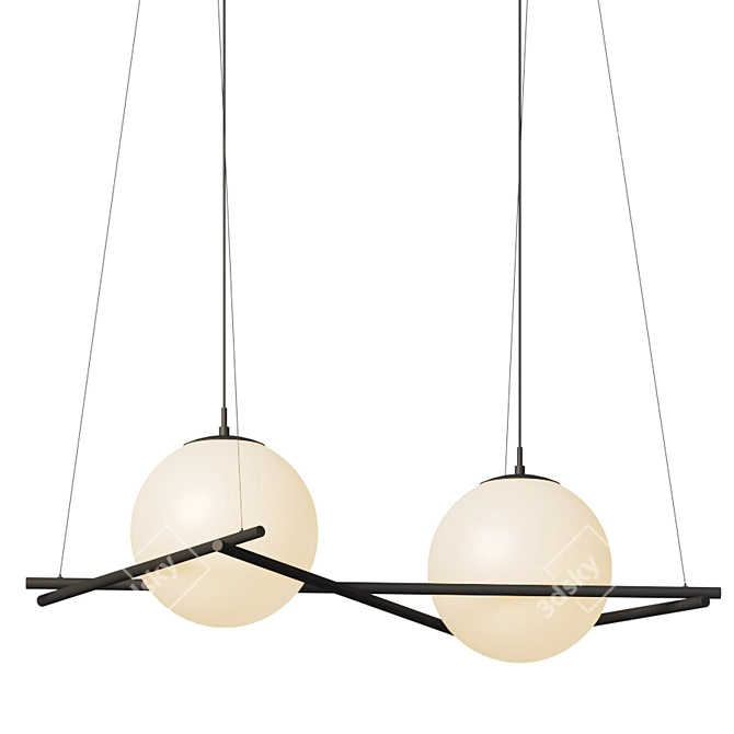 Giana Opal Glass Linear Suspension 3D model image 3