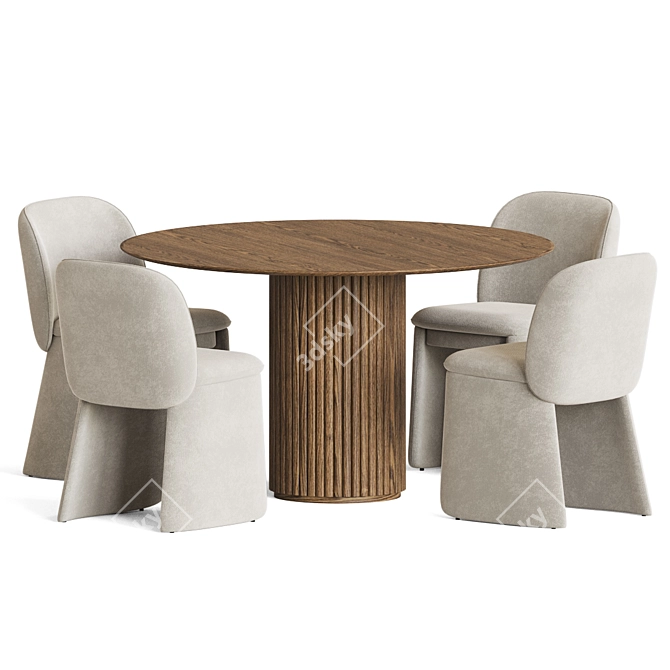 Luxury Evie Chair Palais Table Set 3D model image 3