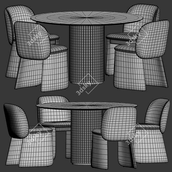 Luxury Evie Chair Palais Table Set 3D model image 4