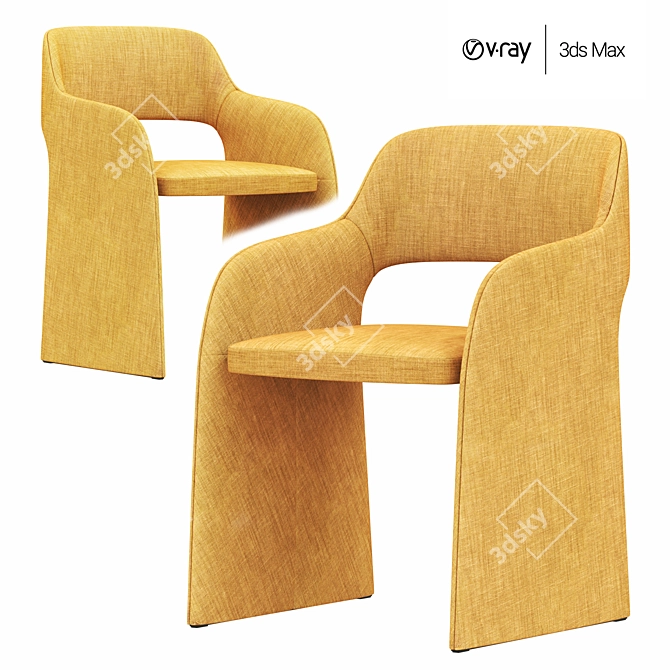 Comfy Fabric Chair: The Perfect Blend of Style and Comfort 3D model image 2