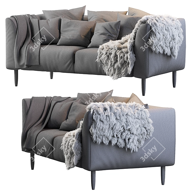 BLAZE 3-Seater Sofa: Contemporary Design for Modern Living 3D model image 7