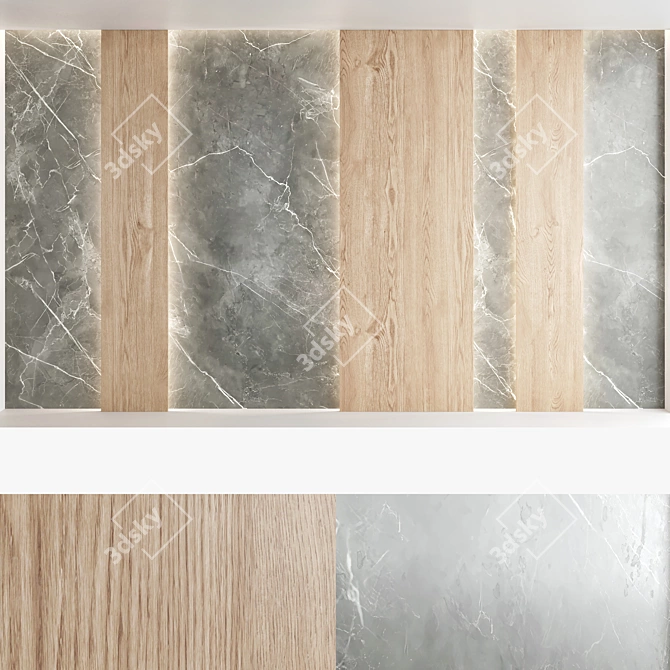 Decorative Wall Panel Set - Elegant 3D Design 3D model image 4