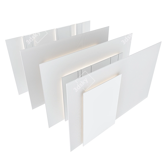 Decorative Wall Panel Set - Elegant 3D Design 3D model image 7