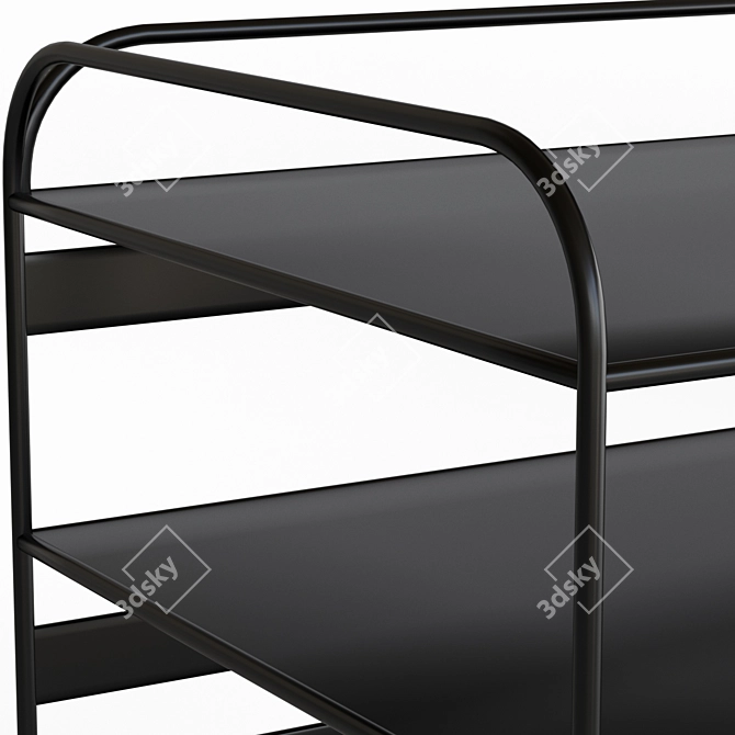 Modern Metal Vinyl Shelf 3D model image 2