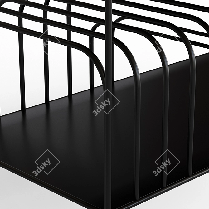 Modern Metal Vinyl Shelf 3D model image 3