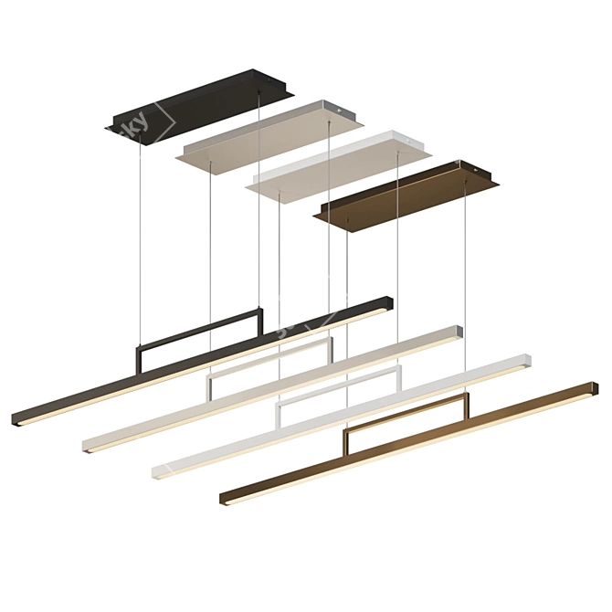 Sleek Stylus LED Pendant Light 3D model image 4