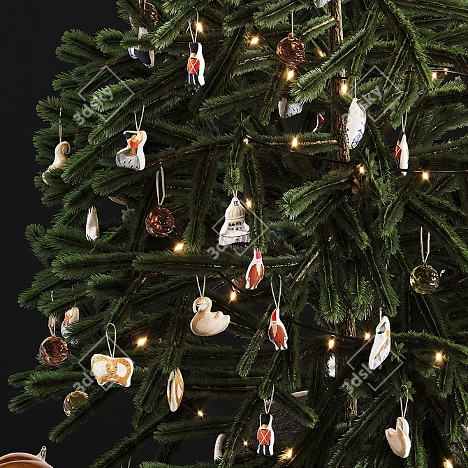 Festive Tree with Ferm Living Decor 3D model image 4