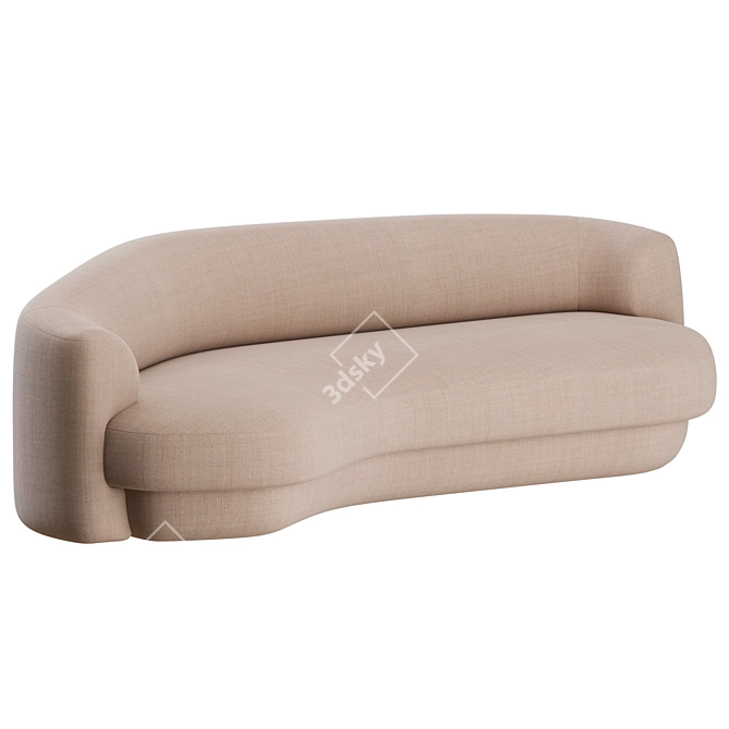 Yumi Curved Sofa: Elegant and Contemporary 3D model image 3