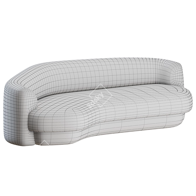 Yumi Curved Sofa: Elegant and Contemporary 3D model image 5