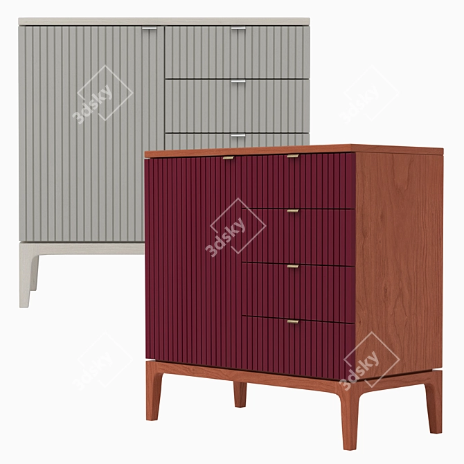 Chess No. 1: Small Red Chest 3D model image 1