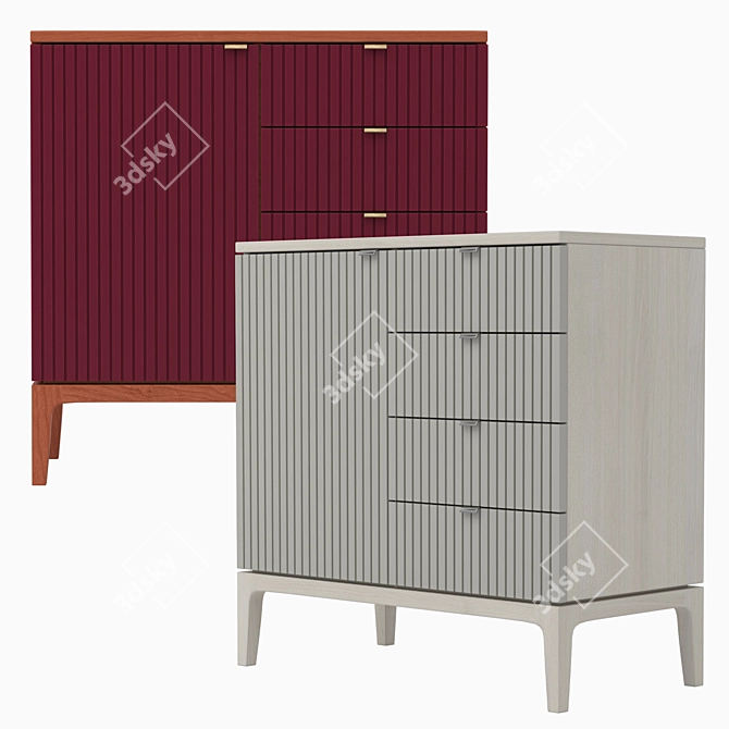 Chess No. 1: Small Red Chest 3D model image 2