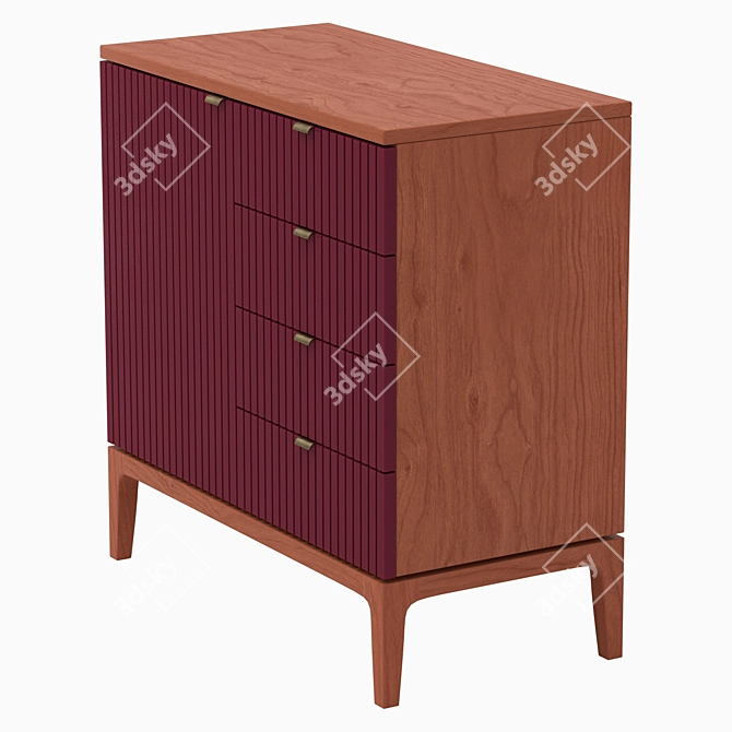 Chess No. 1: Small Red Chest 3D model image 3