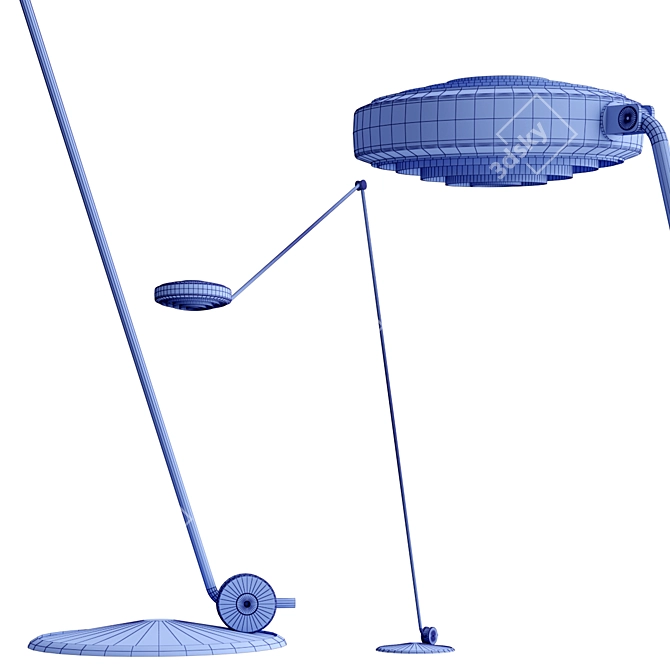 Sleek LED Swing-Arm Floor Lamp 3D model image 3