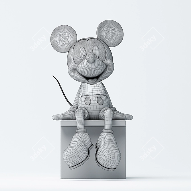 Vintage Rendered Mickey Mouse Collectible Figurine 3D model image 2