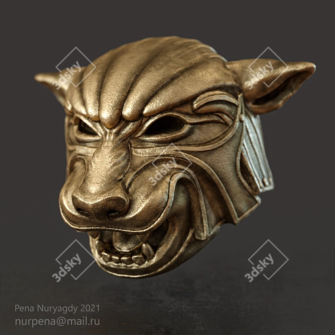 Fearless Tiger Mask: Unleash Your Inner Wild Side 3D model image 1