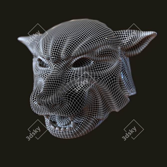 Fearless Tiger Mask: Unleash Your Inner Wild Side 3D model image 2