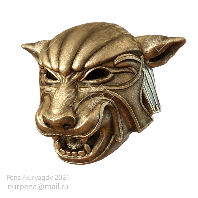 Fearless Tiger Mask: Unleash Your Inner Wild Side 3D model image 4