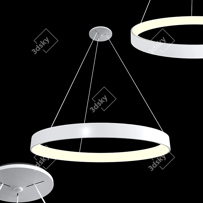 Modern White Acrylic Chandelier 3D model image 1