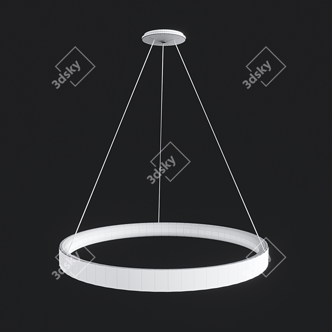 Modern White Acrylic Chandelier 3D model image 3