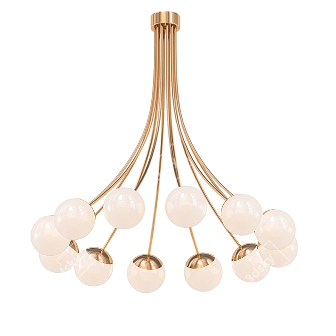 Vintage Brass Italian Chandelier 3D model image 1