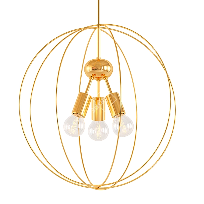 Golden Loft Circle Pendant Light 3D model image 1