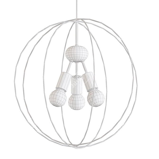 Golden Loft Circle Pendant Light 3D model image 2