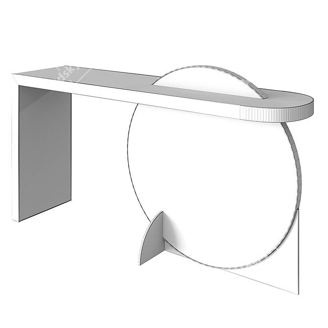 Elegant Carrara Marble Console 3D model image 3