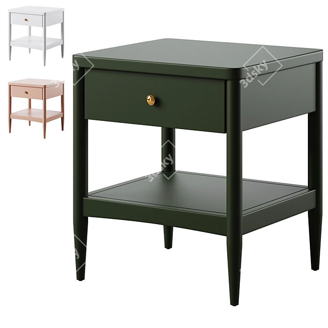 Kids Hampshire Nightstand: Stylish and Functional 3D model image 1