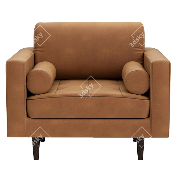 Sleek Charme Tan Sven Chair 3D model image 8