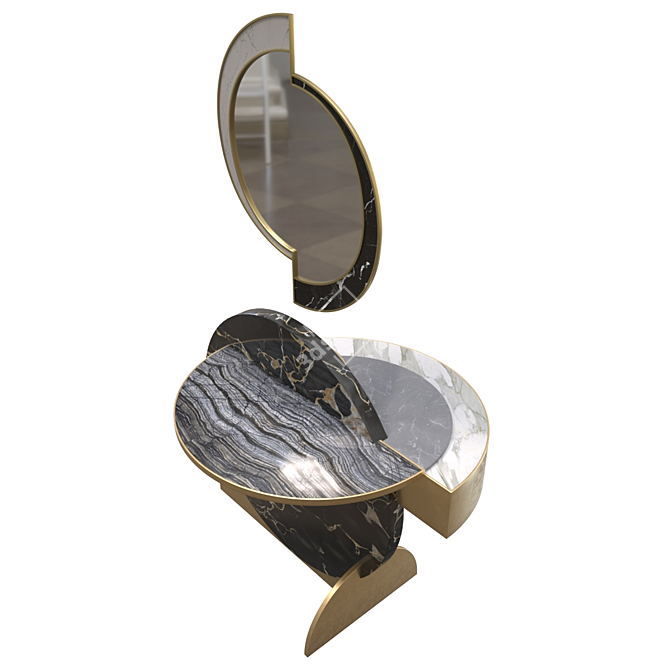 Bohinc Half Moon Mirror & Table 3D model image 3