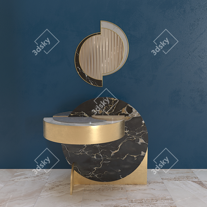 Bohinc Half Moon Mirror & Table 3D model image 5