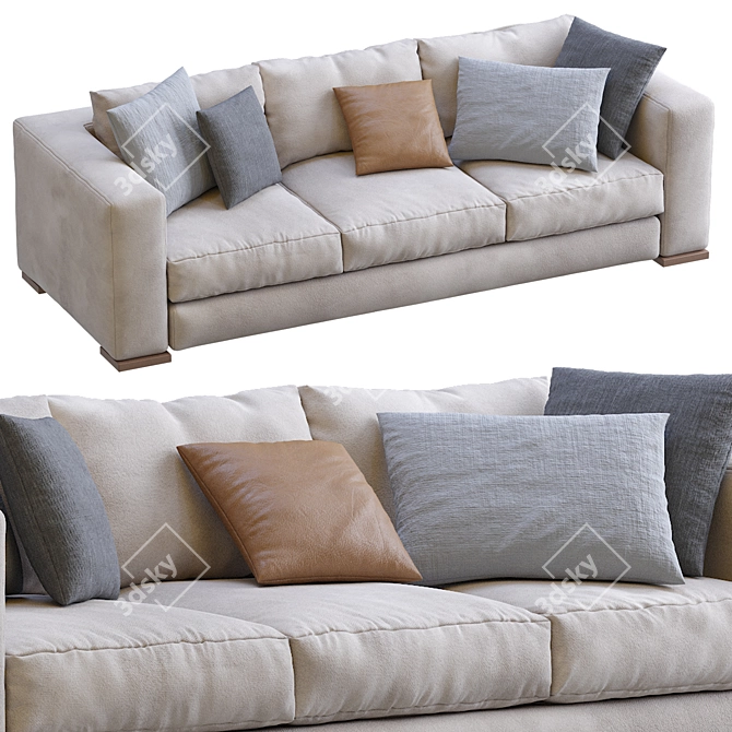 Sleek Arthur Sofa by Jesse 3D model image 3