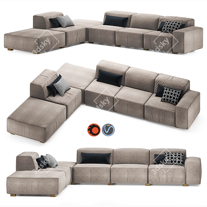 RECONNECTION Modular Sofa by Giopagani 3D model image 1