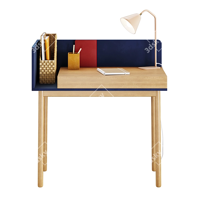 Modern Workplace Set: Graphy Desk, Lenou Chair 3D model image 3